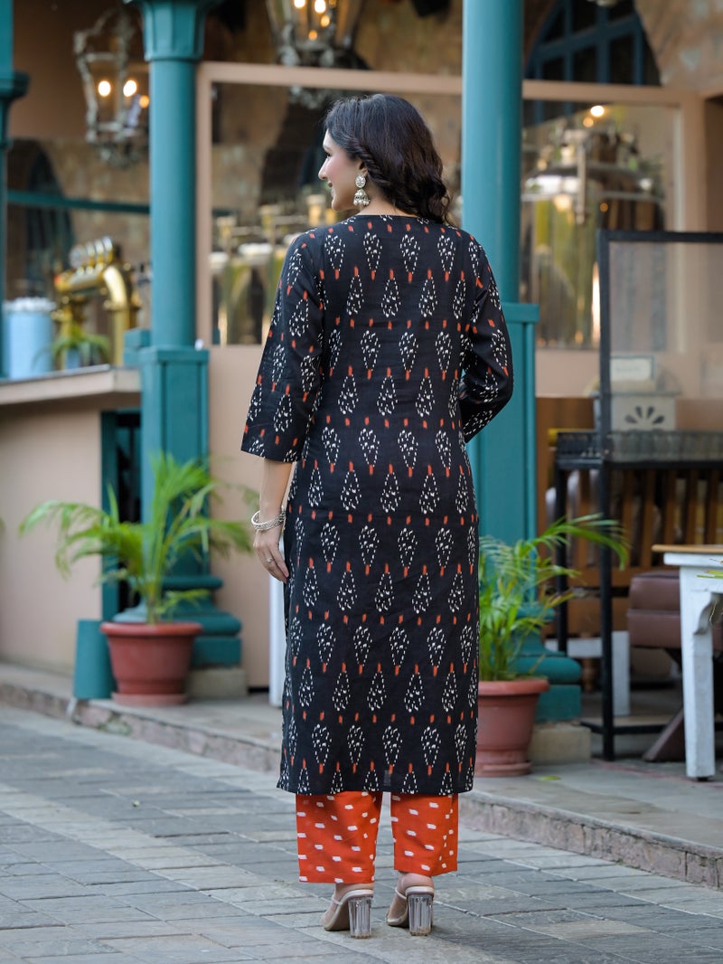 Shifory Black Printed Kurti Set for Women - Image 2
